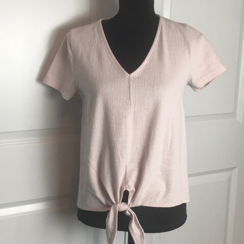 🎉 SALE J Crew Tie at Waist Top in Pale Pink